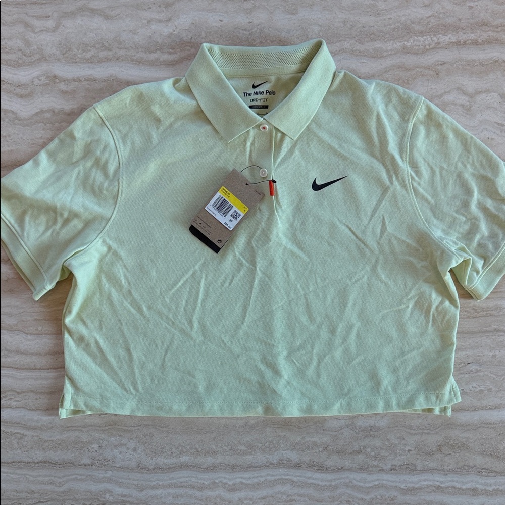 Nike Women's Light Green Crop Polo Top